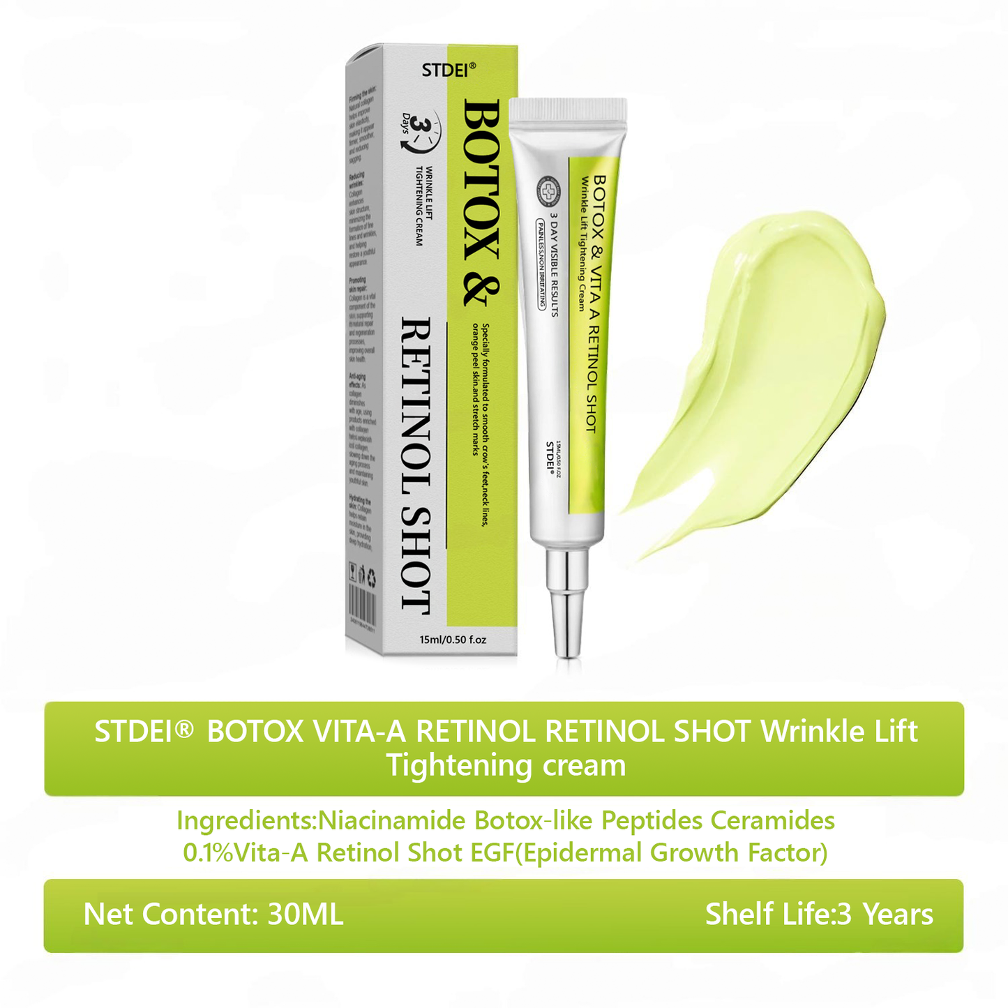 ✅Regain youthful skin nown 🍀STDEI® BOTOX & VITA A RETINOL SHOT Wrinkle Lift Tightening Cream