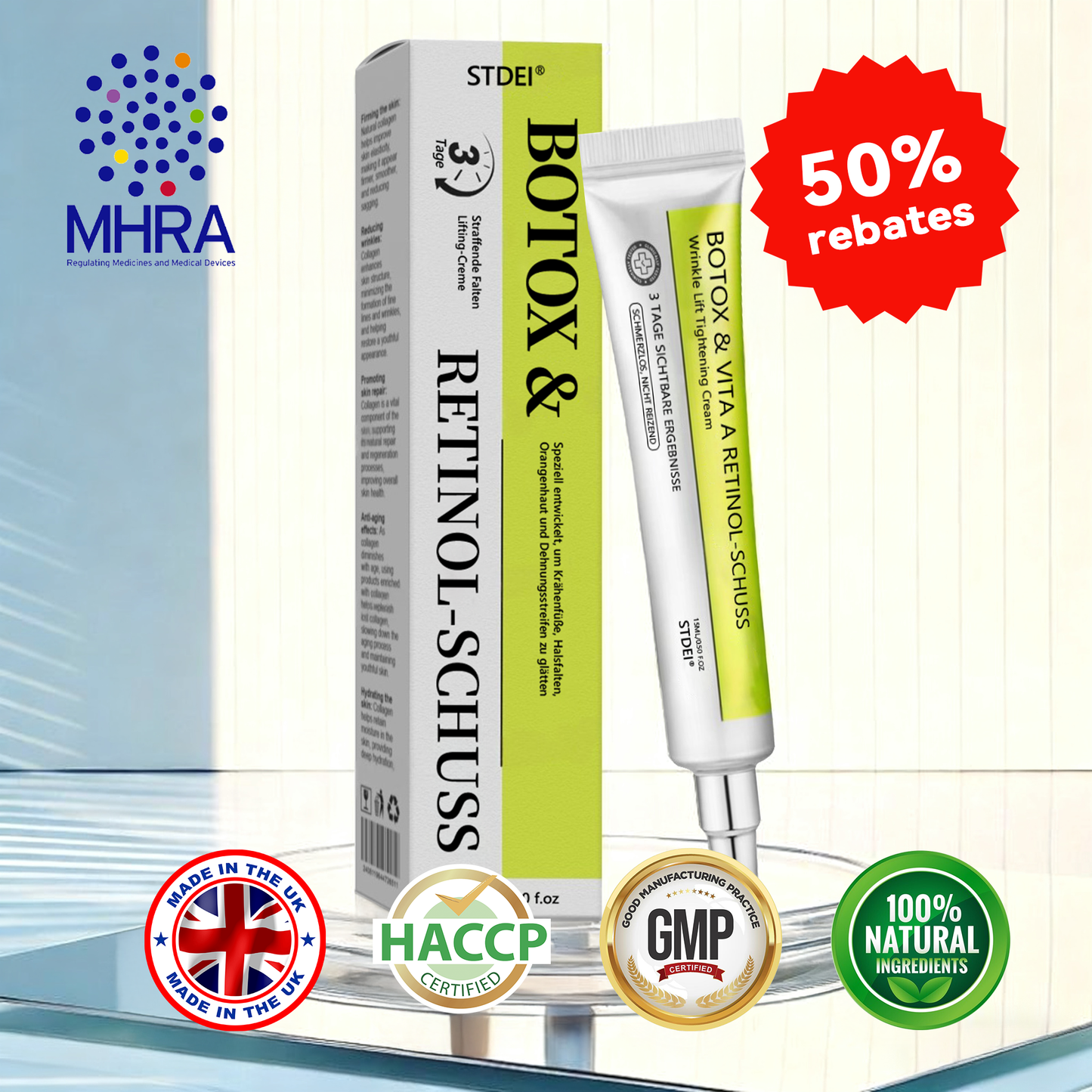 👩‍⚕️🎁Regain youthful skin nown 💫STDEI® BOTOX & VITA A RETINOL SHOT Wrinkle Lift Tightening Cream
