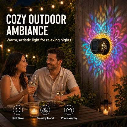 🌀💥 Limited-Time Offer: Buy 1 Get 1 Free 🌞💡 WREE® Solar Mandala Outdoor Wall Light – Garden Fence & Patio Projection Lamp