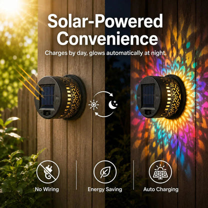 🌀💥 Limited-Time Offer: Buy 1 Get 1 Free 🌞💡 WREE® Solar Mandala Outdoor Wall Light – Garden Fence & Patio Projection Lamp