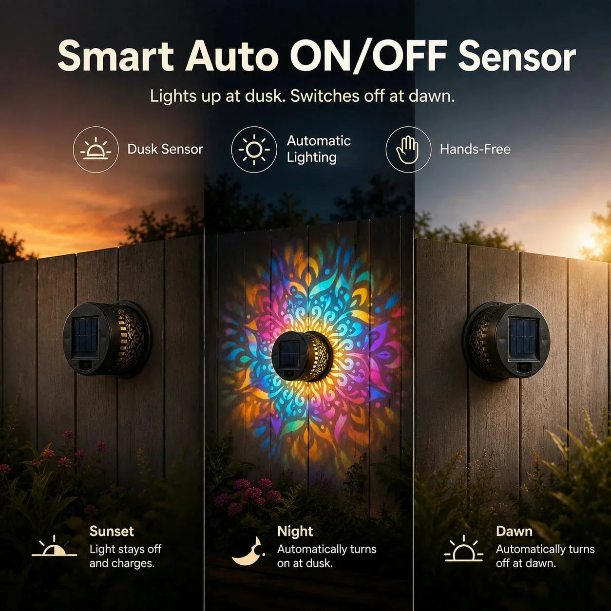 🌀💥 Limited-Time Offer: Buy 1 Get 1 Free 🌞💡 WREE® Solar Mandala Outdoor Wall Light – Garden Fence & Patio Projection Lamp