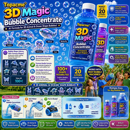 Topacme® 🔫🔫Super 3D Magic Bubble Concentrate —— Animal & Ocean Fantasy Theme