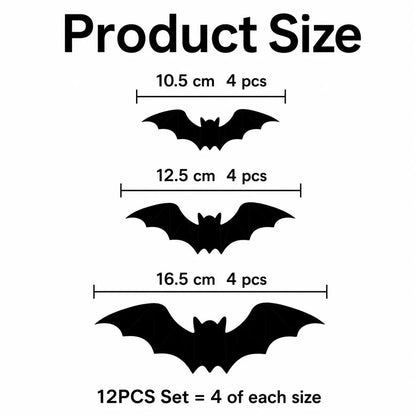 💖🎁 WREE® 3D LED Bat Light Halloween Wall Decoration – Glowing Ghost Party Decoration