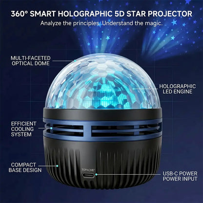 SCNDR® 🐳 Starry Sky Projector – Smart 5D Holographic Night Light
