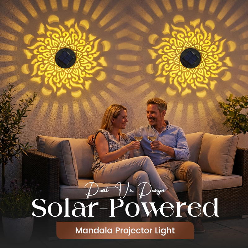 🌀💥 Limited-Time Offer: Buy 1 Get 1 Free 🌞💡 WREE® Solar Mandala Outdoor Wall Light – Garden Fence & Patio Projection Lamp